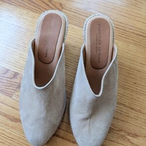 Patricia Green Beige Suede Mules
